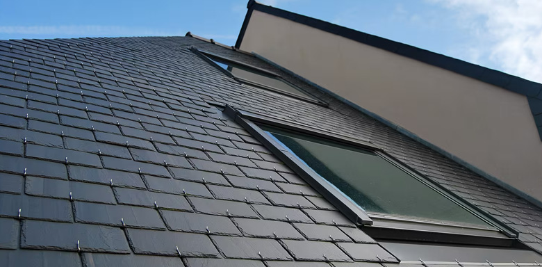 Elegant and long-lasting slate roofing by DrumTight Roofing—ideal for Mesa, AZ properties seeking premium aesthetics and durability.